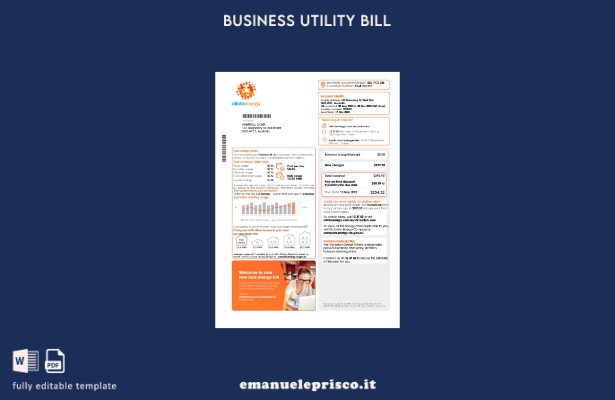 stile verificato Modello di pagina della fattura aziendale dell'energia elettric